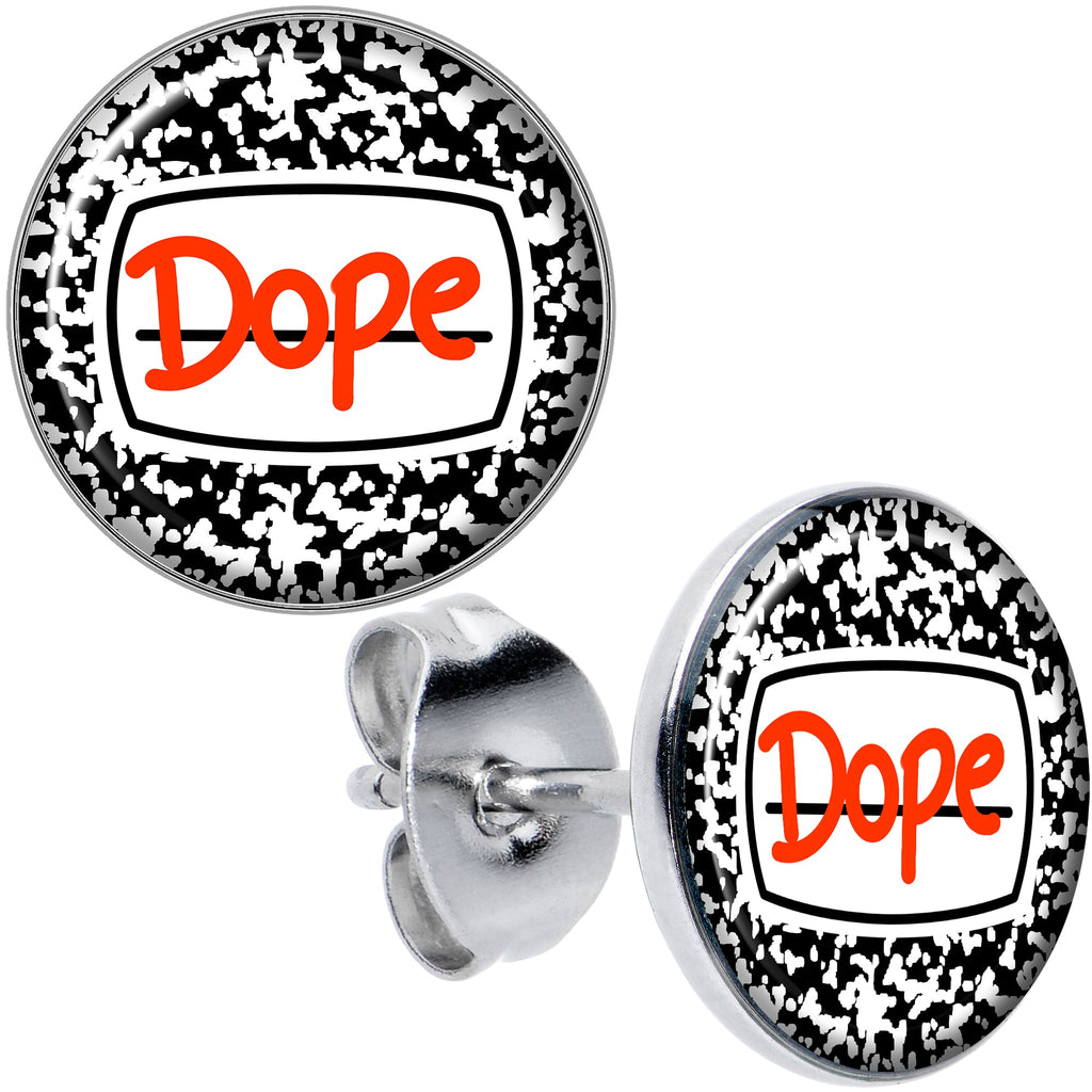 BodyCandy Dope Composition Notebook Stud Earrings by Onyx O — main product shot