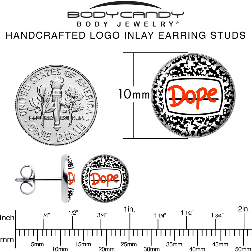 BodyCandy Dope Composition Notebook Stud Earrings by Onyx O — alternative angle