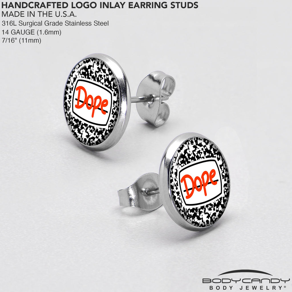 BodyCandy Dope Composition Notebook Stud Earrings by Onyx O — in-use photo