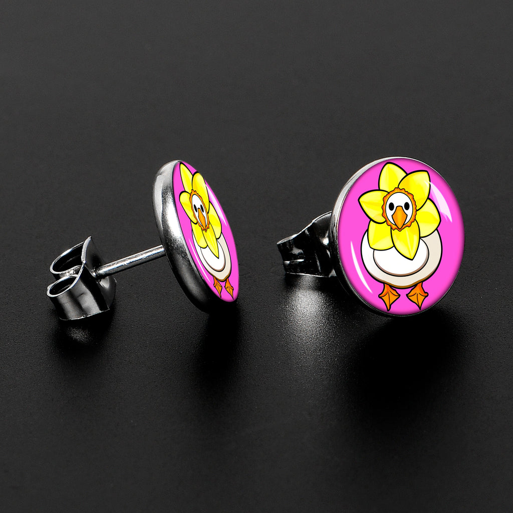 BodyCandy Daffodil Duck Stud Earrings by Onyx O — lifestyle context