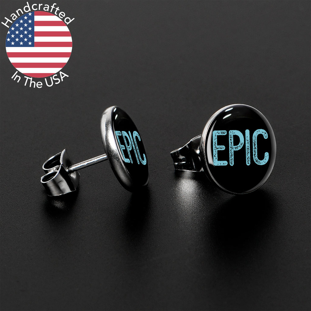 BodyCandy Epic Blue Stud Earrings — lifestyle context