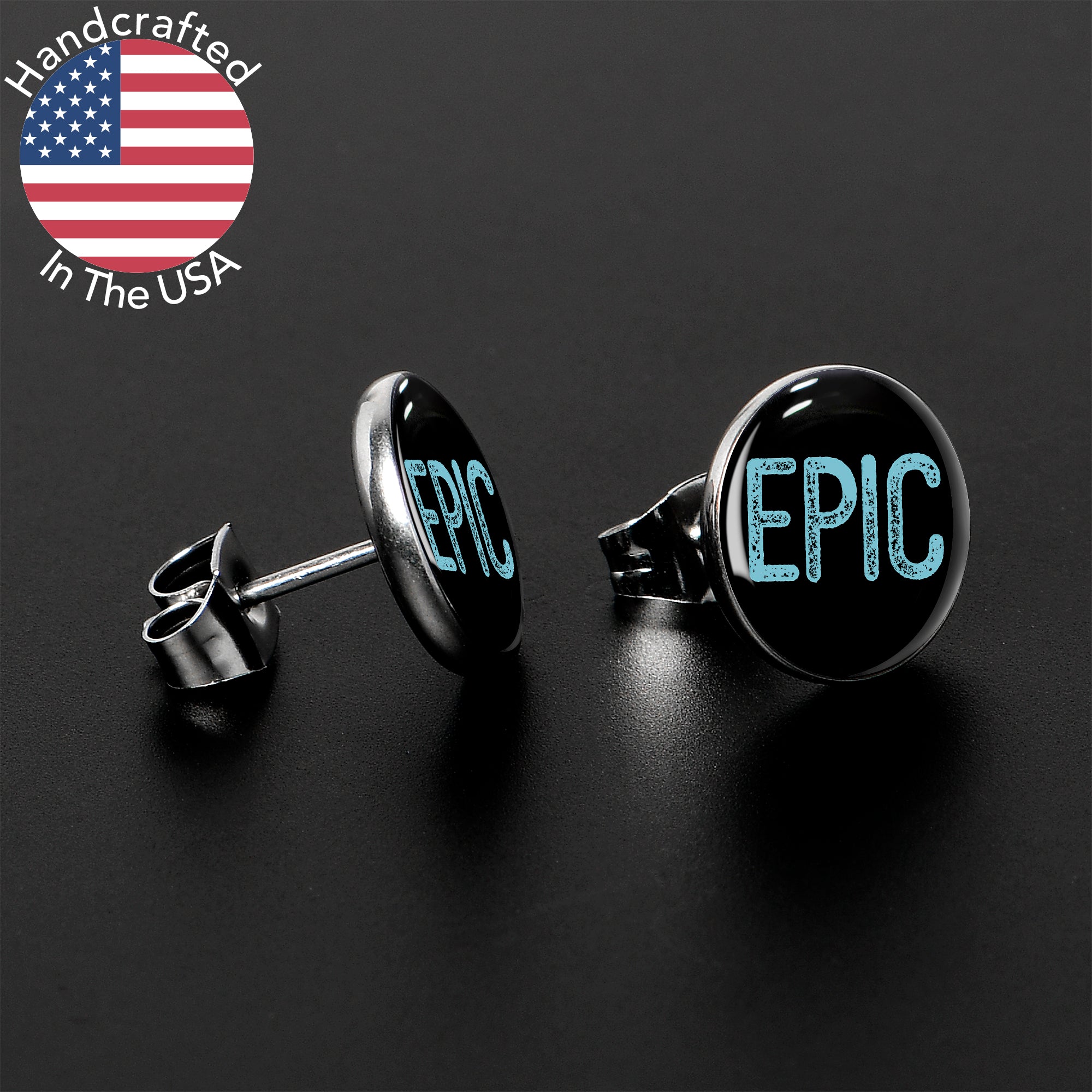 BodyCandy Epic Blue Stud Earrings — lifestyle context