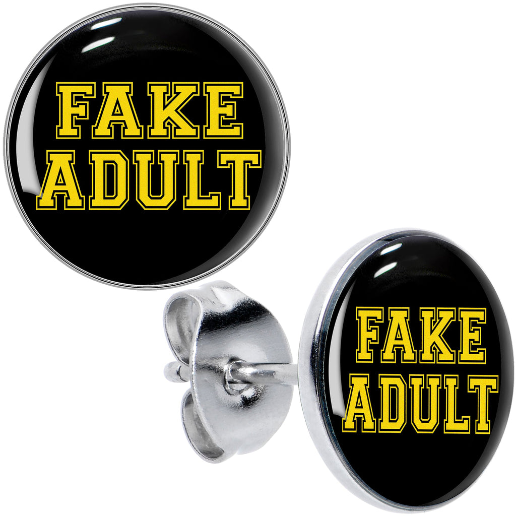 BodyCandy Black Yellow Fake Adult Stud Earrings by Onyx O — main product shot