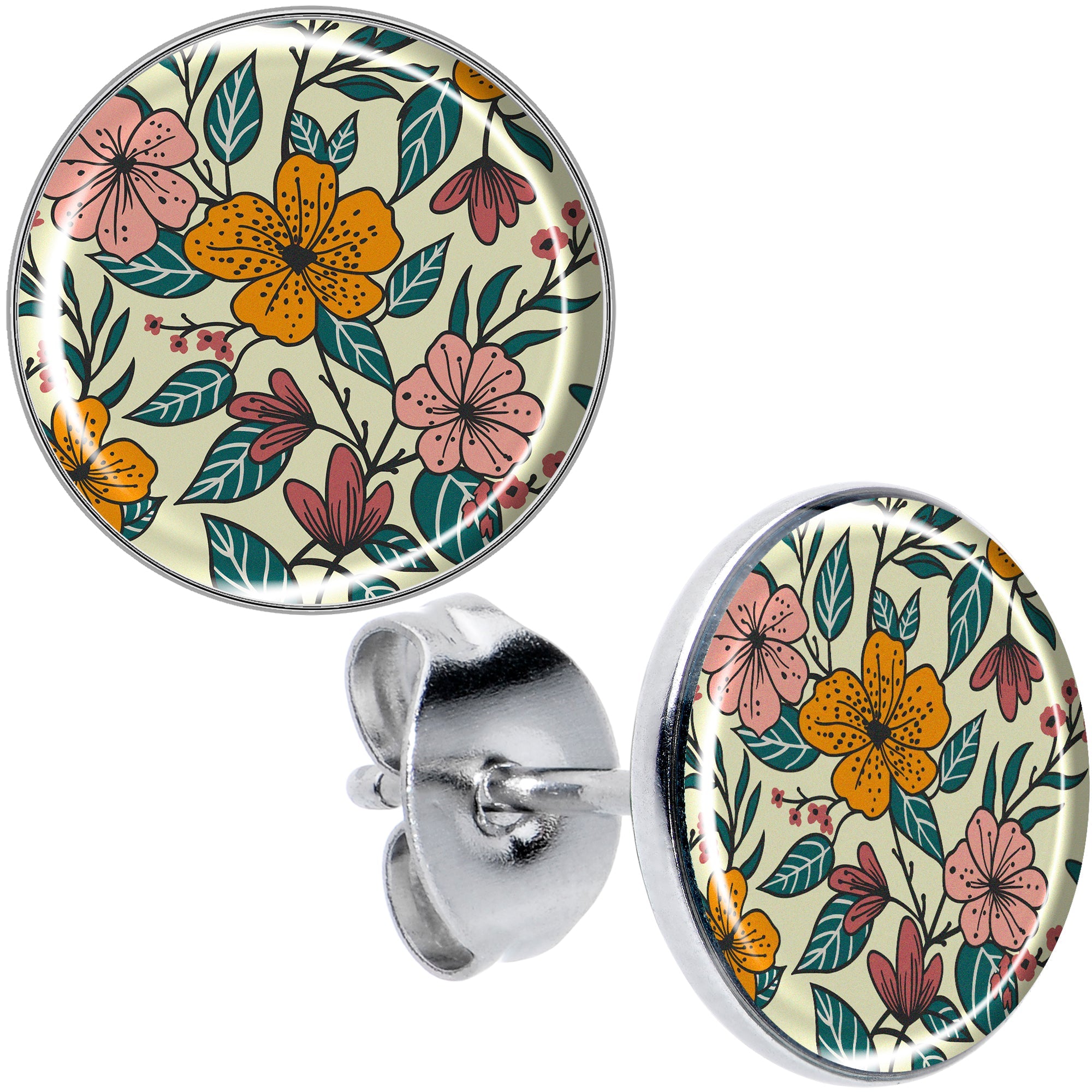 BodyCandy Blossom Creation Wildflower Flowers Stud Earrings by Onyx O — main product shot
