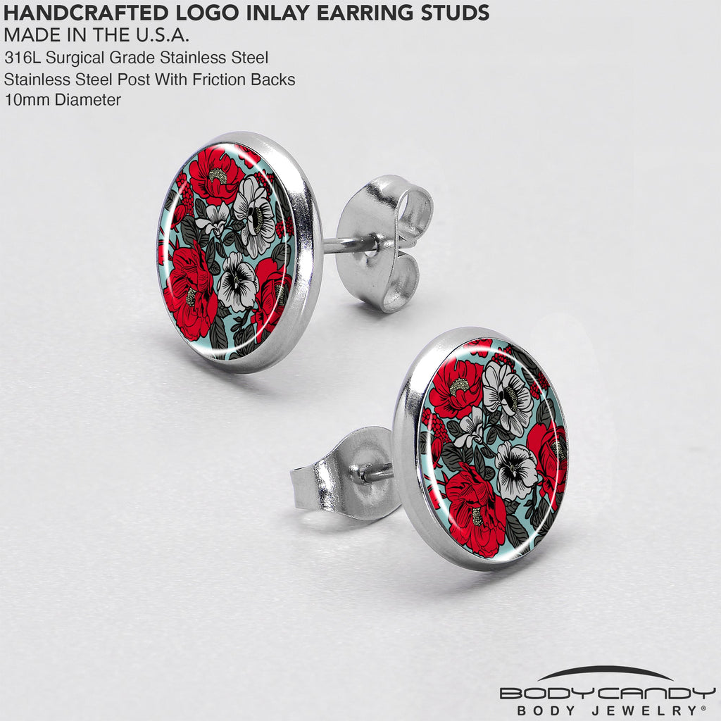 BodyCandy Blossom Creation Vibrant Bloom of Flowers Stud Earrings by Onyx O — in-use photo