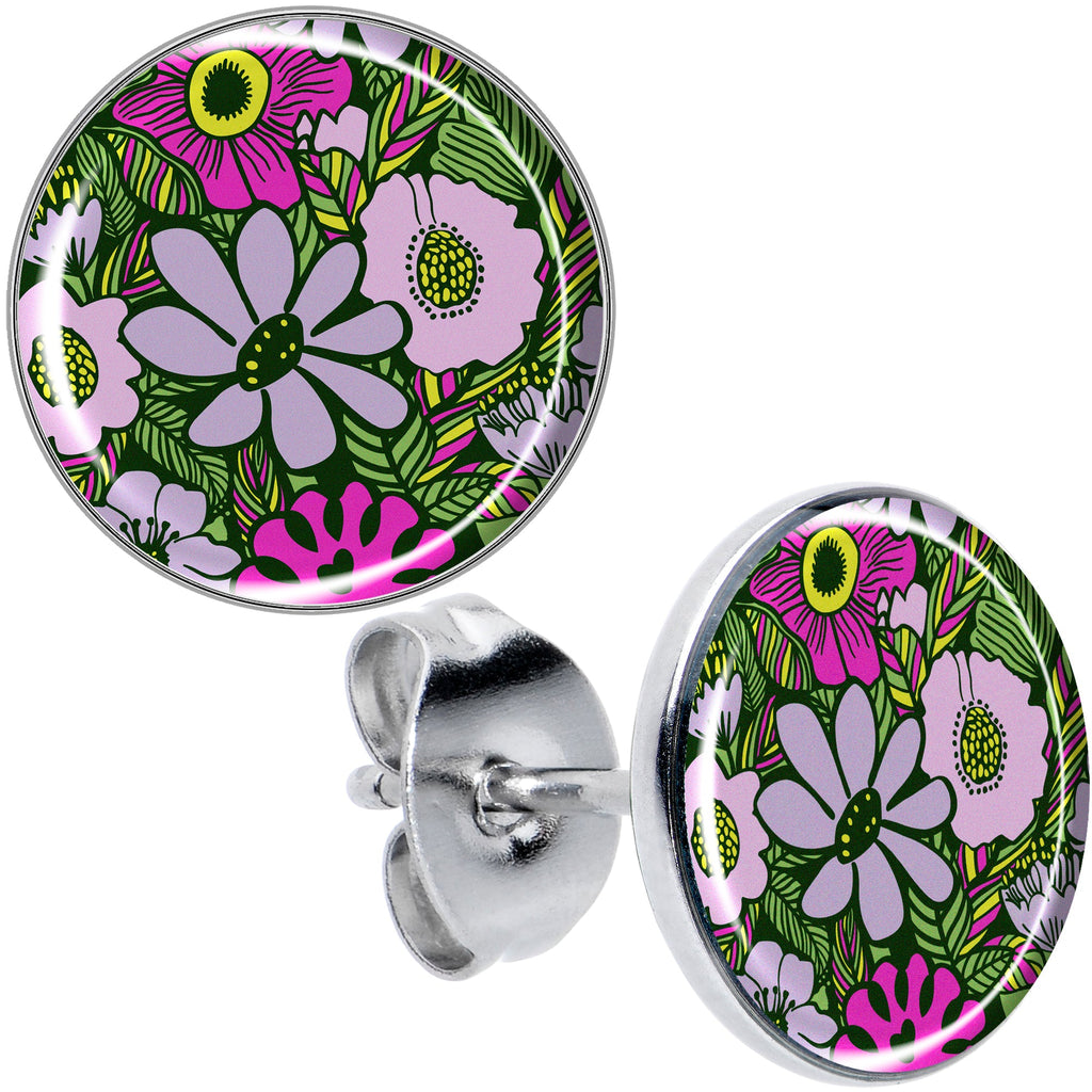 BodyCandy Blossom Creation Paradise of Pink Flowers Stud Earrings by Onyx O — main product shot