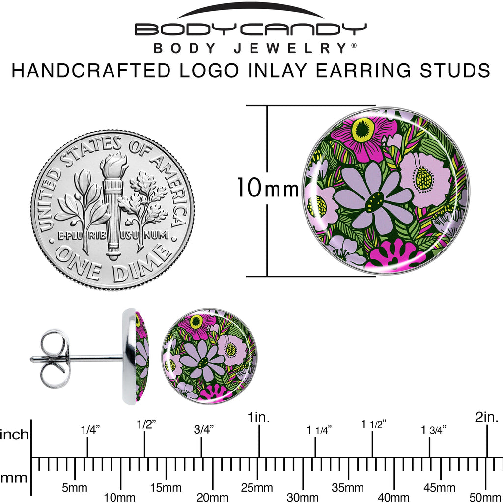 BodyCandy Blossom Creation Paradise of Pink Flowers Stud Earrings by Onyx O — alternative angle