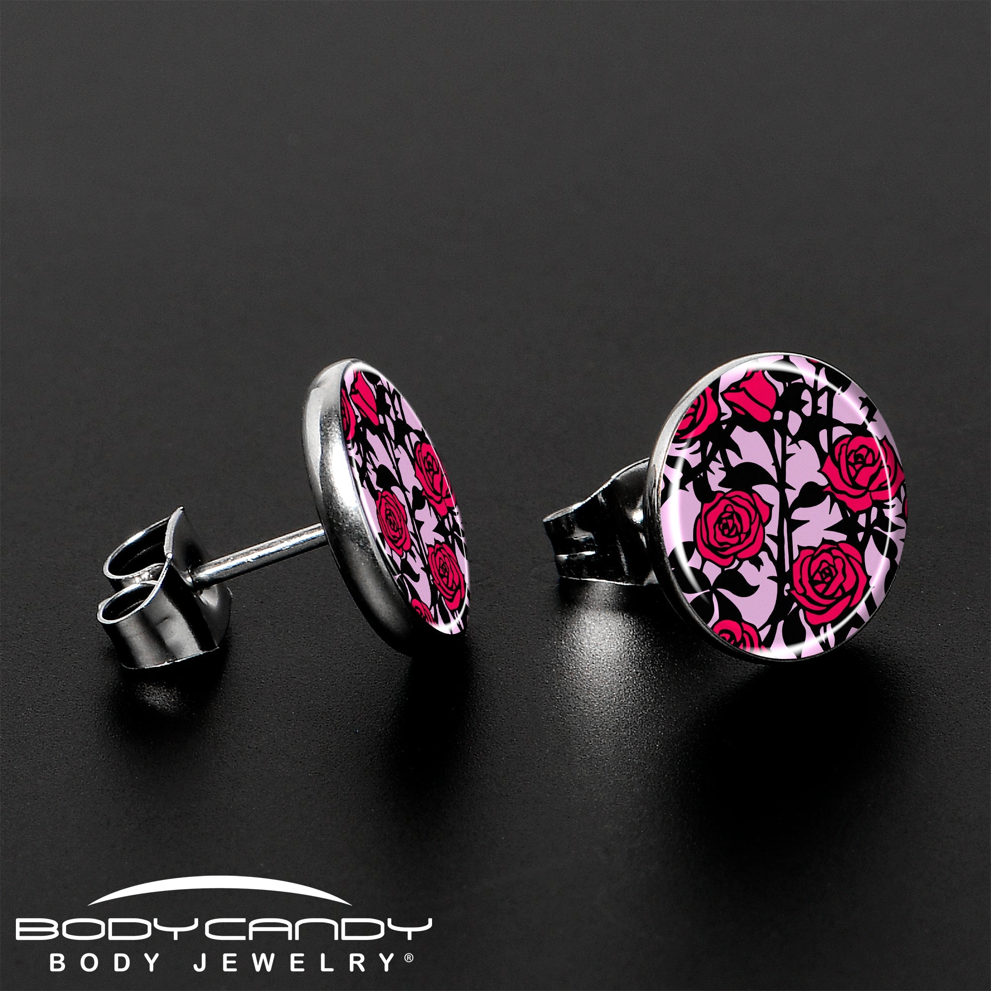 BodyCandy Blossom Creation Floral Love of Roses Stud Earrings by Onyx O — lifestyle context