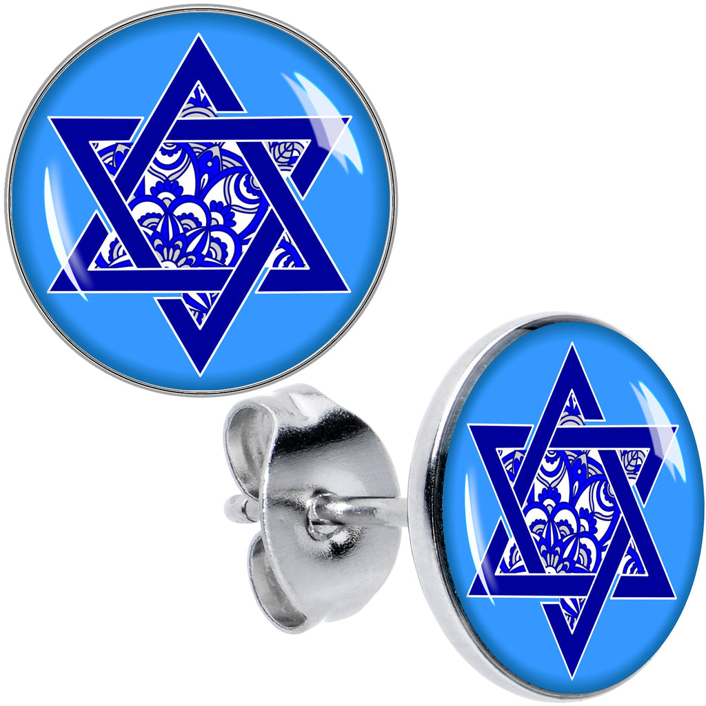 BodyCandy Floral Star of David Stud Earrings by Onyx O — main product shot