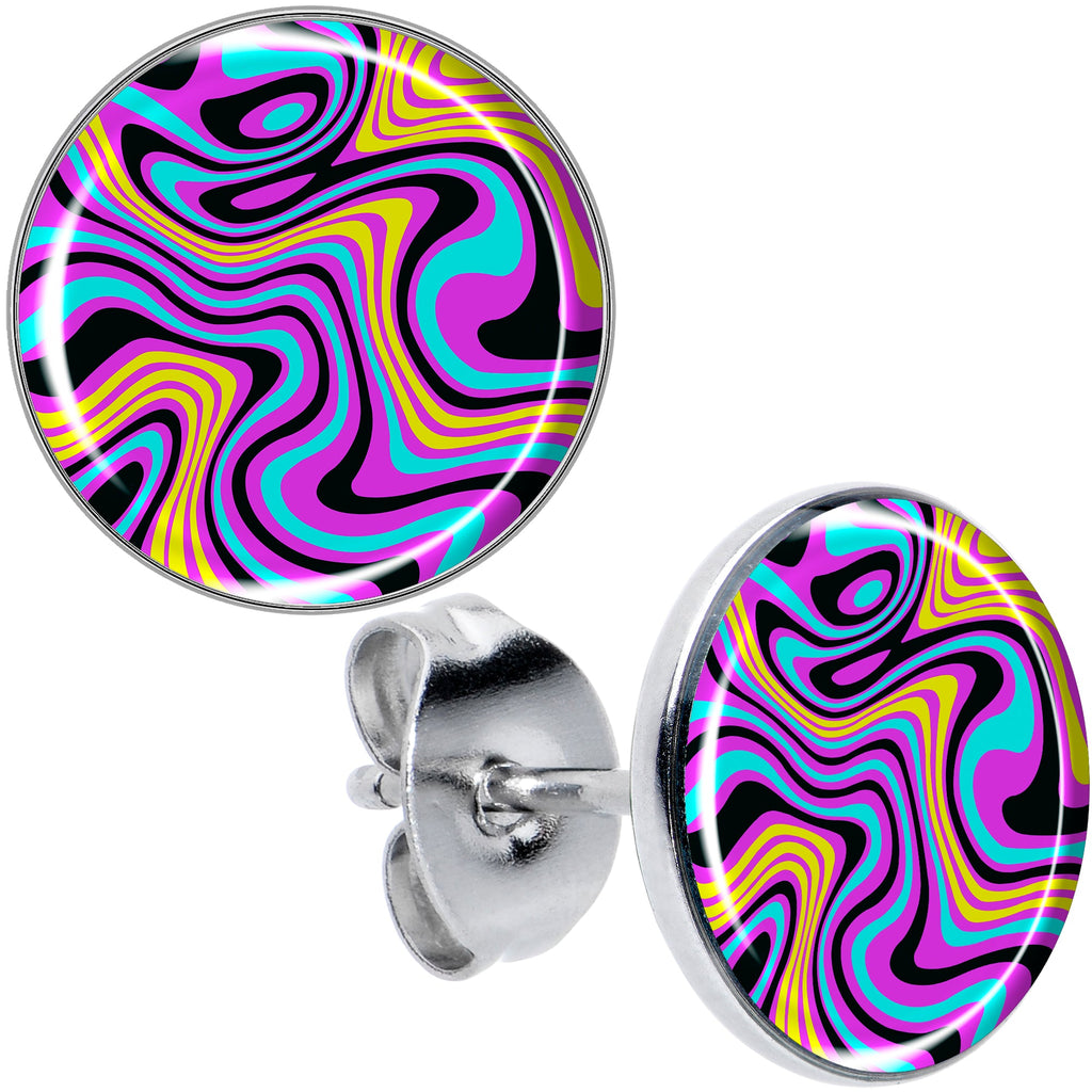 BodyCandy Funky Swirls Stud Earrings by Onyx O — main product shot