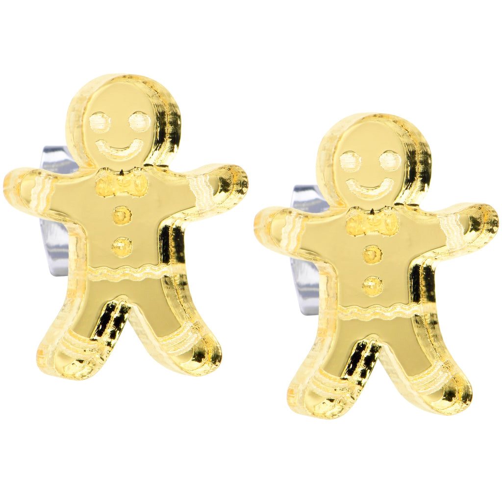 BodyCandy Holiday Gingerbread Man Stud Earrings — main product shot