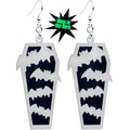 BodyCandy Glowing Bats Coffin Glow in the Dark Dangle Earrings by Onyx O — main product shot