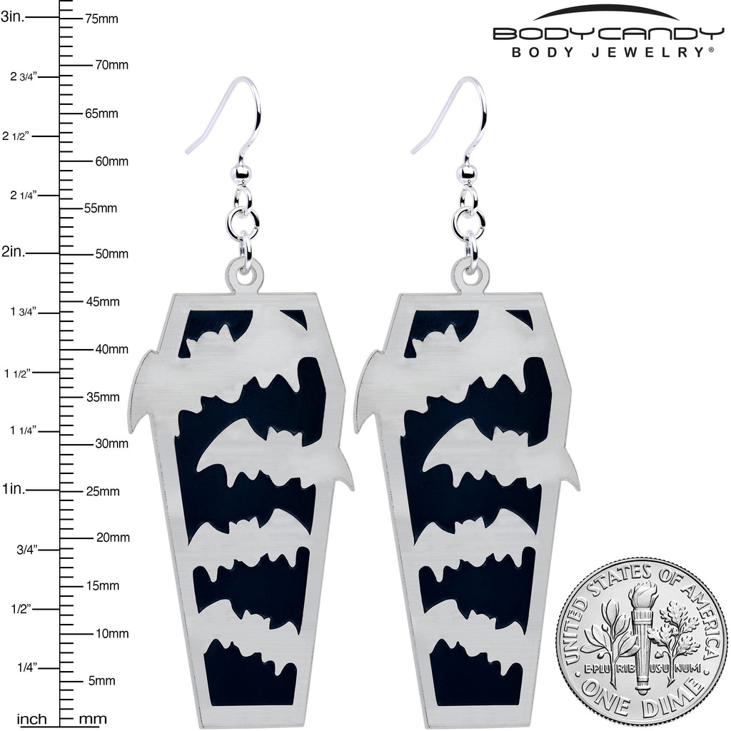 BodyCandy Glowing Bats Coffin Glow in the Dark Dangle Earrings by Onyx O — lifestyle context