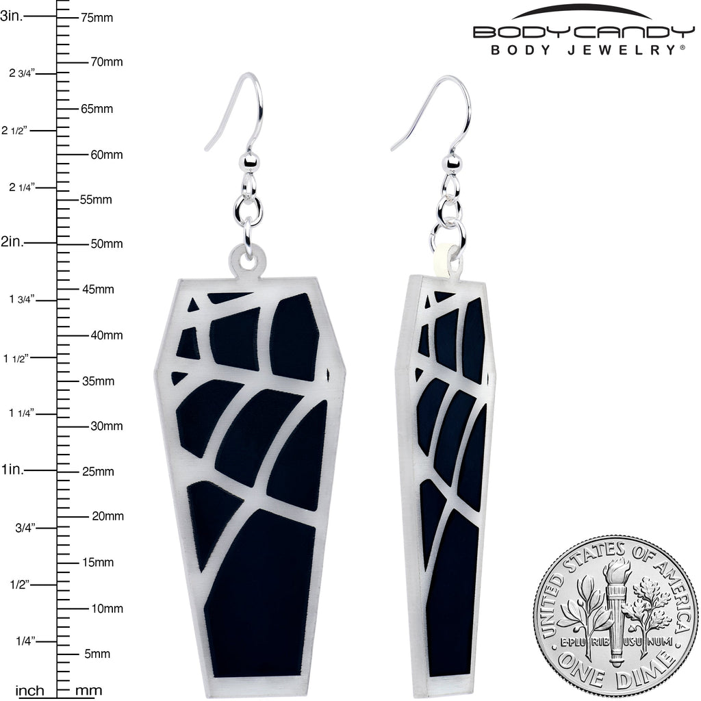 BodyCandy Glowing Spider Web Coffin Glow in the Dark Dangle Earrings by Onyx O — lifestyle context