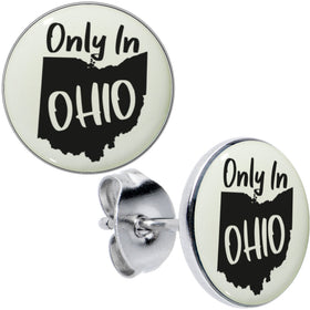 Only in Ohio Glow in the Dark Stud Earrings by Onyx O