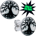 BodyCandy Stainless Steel Tree of Life Glow in the Dark Stud Earrings by Onyx O — main product shot