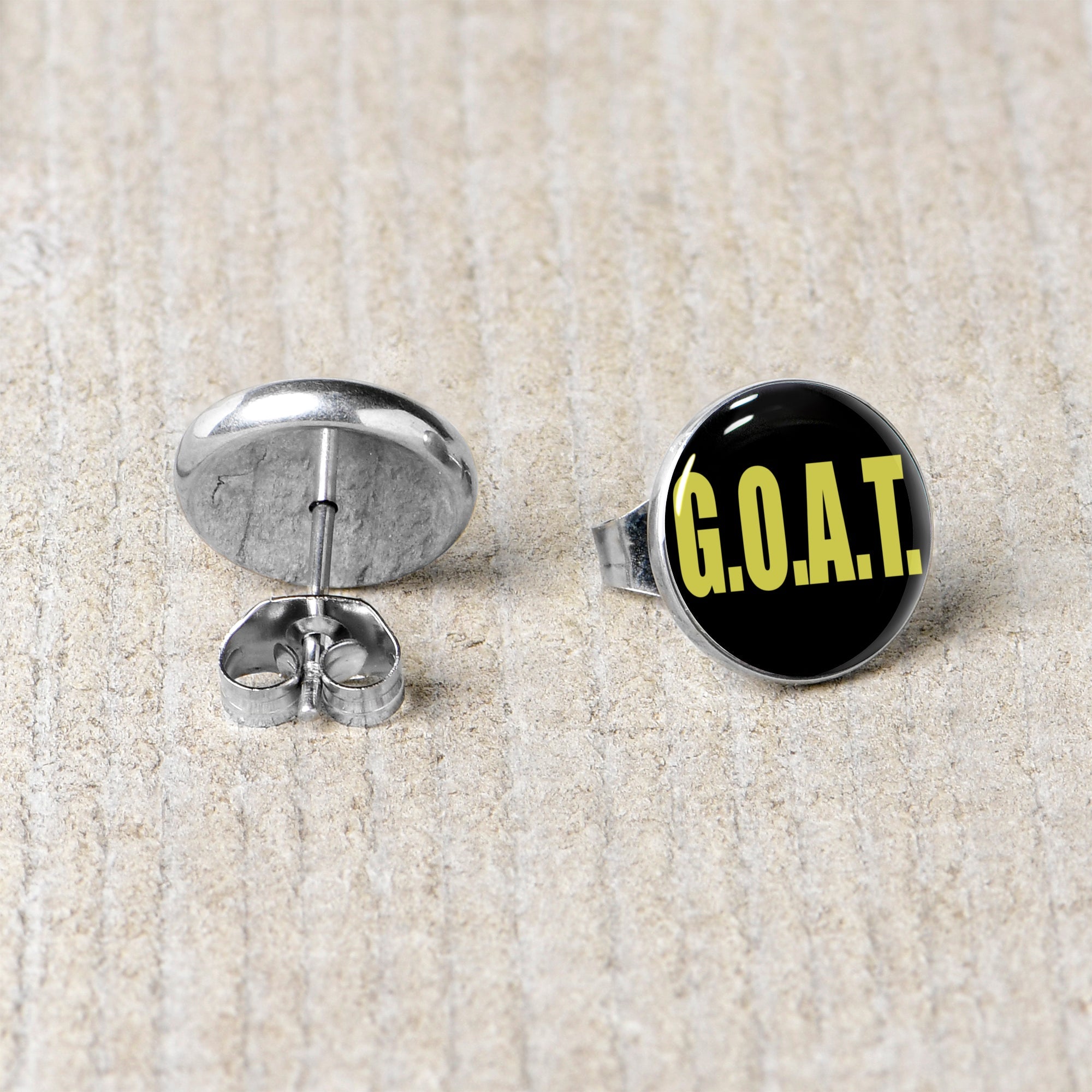 BodyCandy G.O.A.T. Stud Earrings by Onyx O — back view
