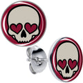 BodyCandy Valentine Heart Skull Stud Earrings — main product shot