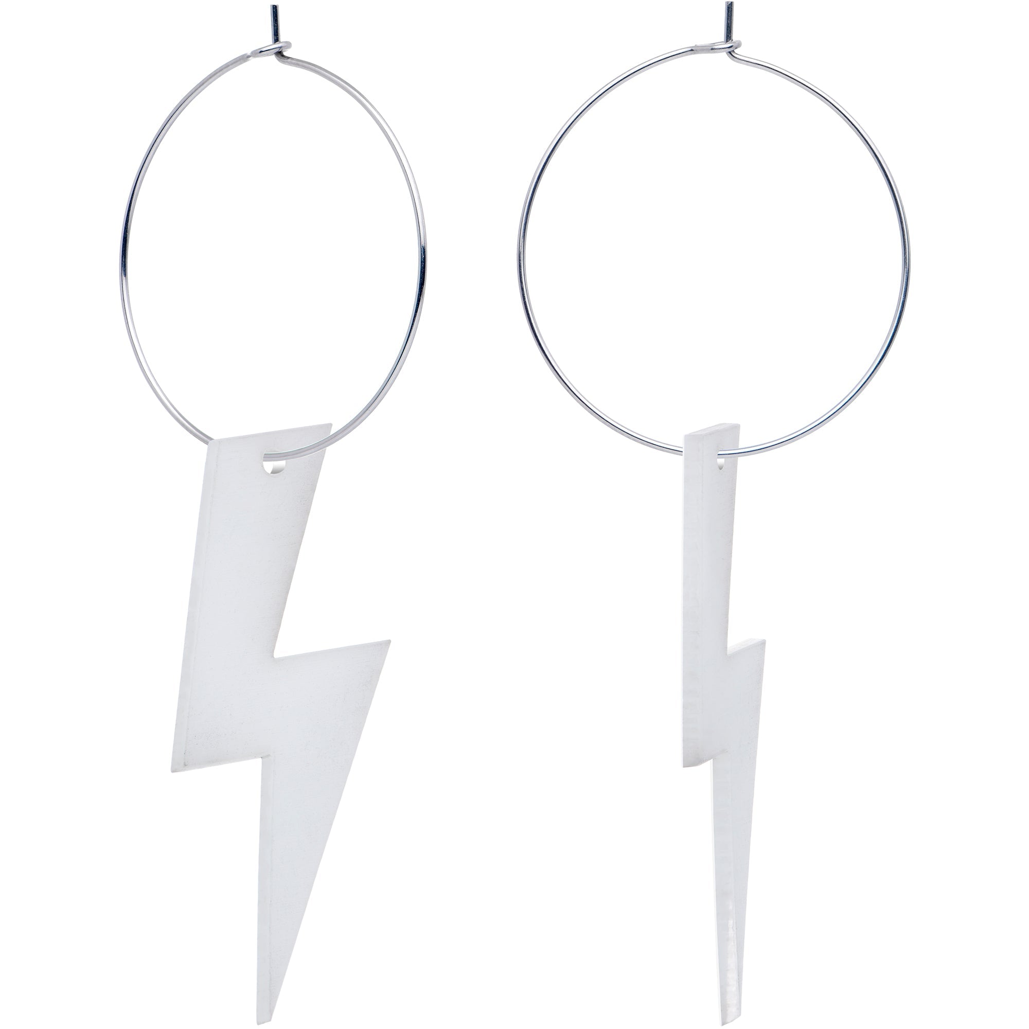 BodyCandy Acrylicious Glow in the Dark Lightning Bolt Hoop Earrings — lifestyle context