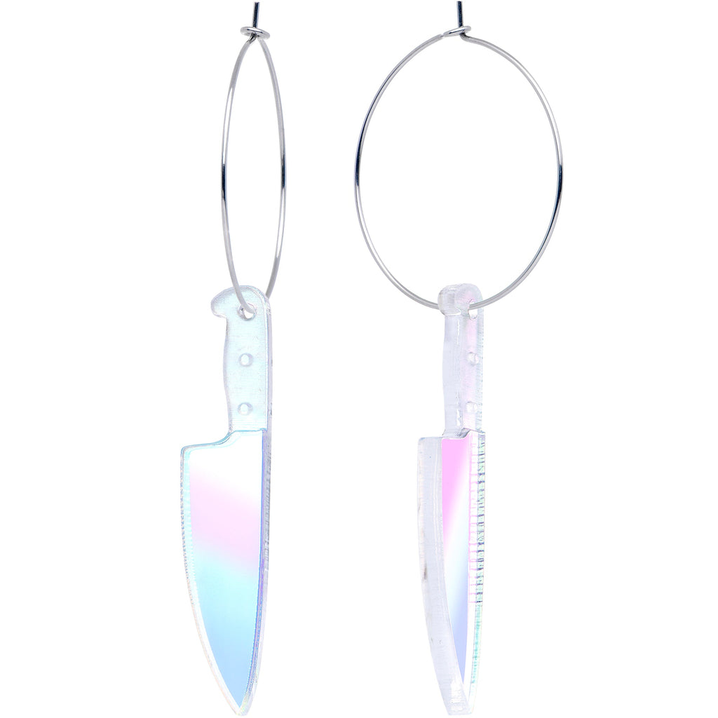BodyCandy Acrylicious Knife Hoop Earrings — main product shot