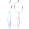 BodyCandy Acrylicious Knife Hoop Earrings — main product shot