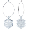 BodyCandy Ice Clear Winter Snowflake Hoop Earrings — main product shot