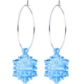 BodyCandy Custom Blue Winter Snowflake Personalized Hoop Earrings — main product shot