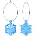 BodyCandy Ice Blue Winter Snowflake Hoop Earrings — main product shot