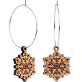 BodyCandy Natural Wood Snowflake Hoop Earrings — main product shot