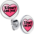 BodyCandy I Don't Like You Valentine Heart Stud Earrings — main product shot