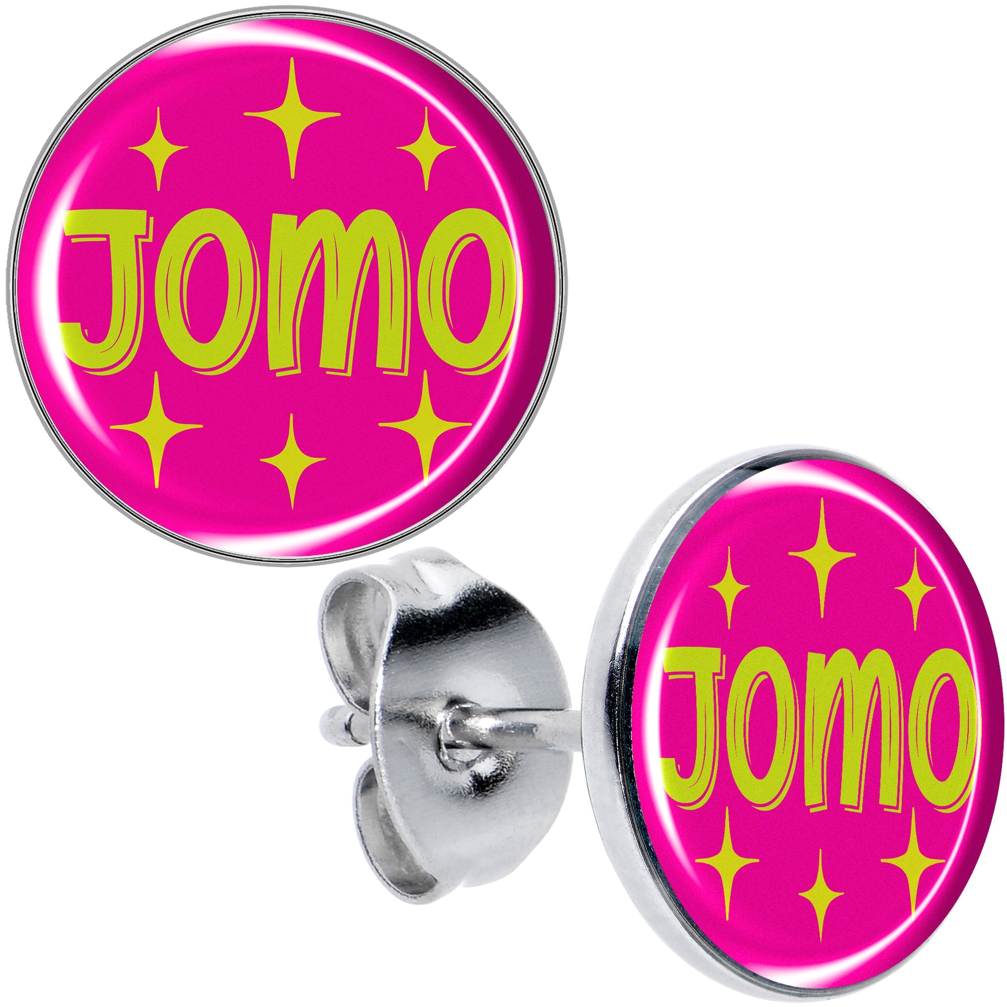 BodyCandy Pink JOMO Stud Earrings by Onyx O — main product shot