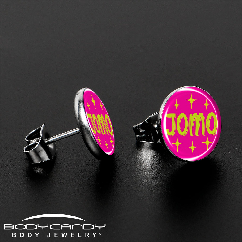 BodyCandy Pink JOMO Stud Earrings by Onyx O — lifestyle context