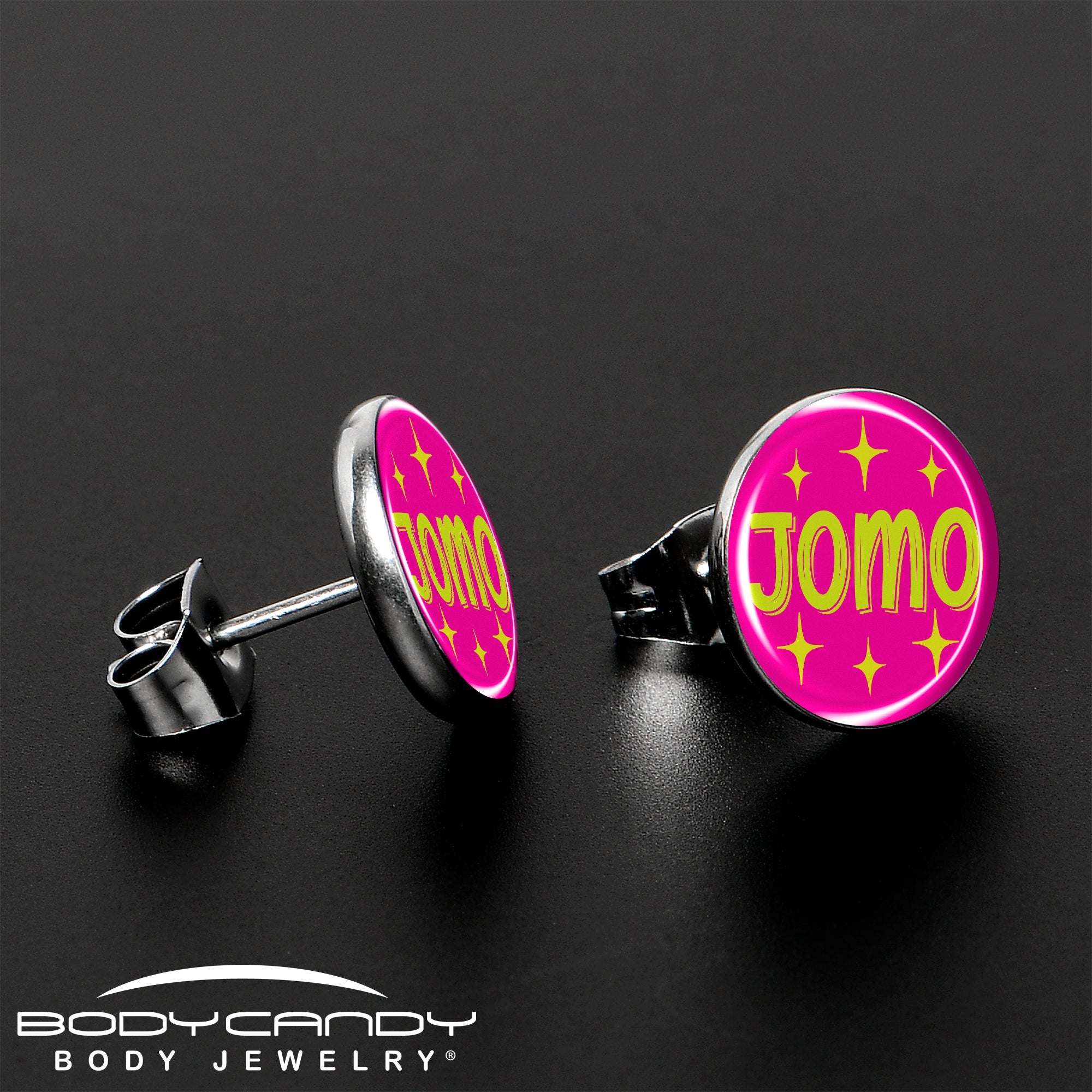 BodyCandy Pink JOMO Stud Earrings by Onyx O — lifestyle context