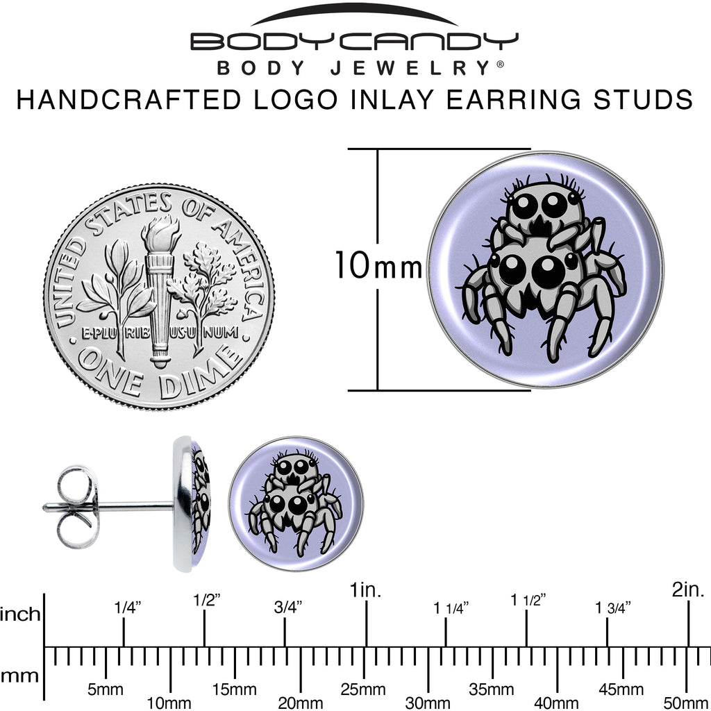 BodyCandy Leaping Leapfrog Spiders Stud Earrings by Onyx O — alternative angle