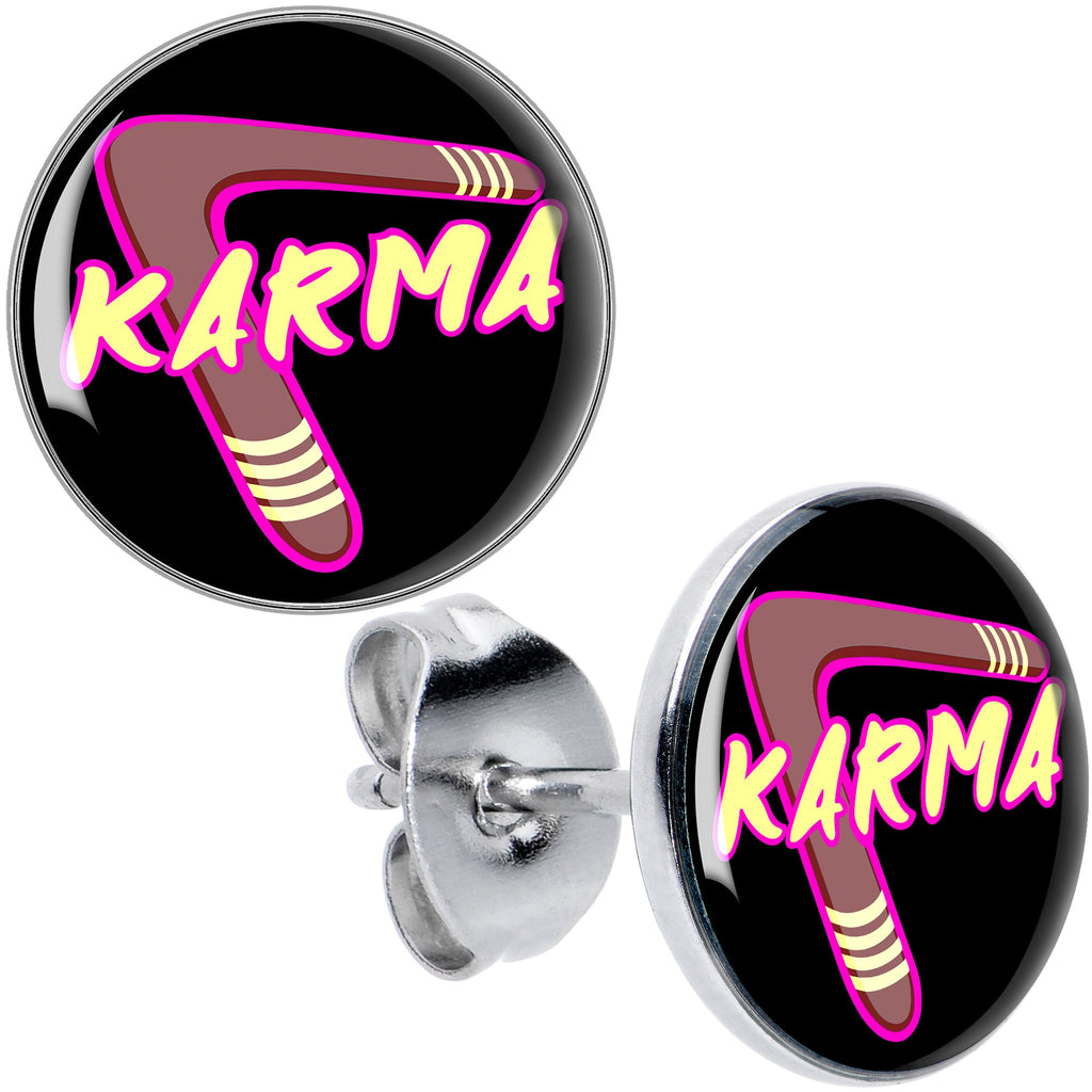 BodyCandy Karmic Boomerang Stud Earrings by Onyx O — main product shot