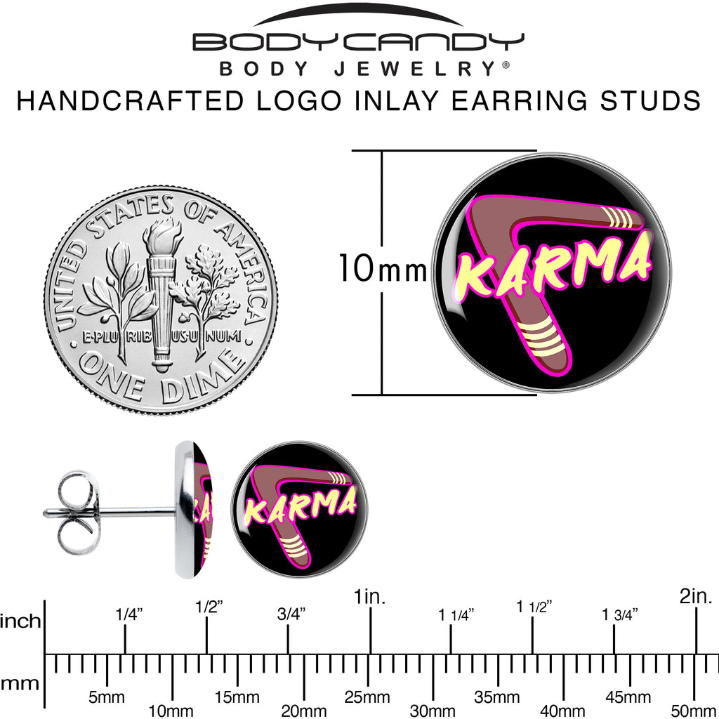 BodyCandy Karmic Boomerang Stud Earrings by Onyx O — alternative angle
