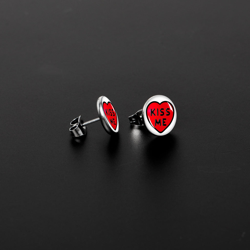 BodyCandy Kiss Me Candy Heart Stud Earrings by Onyx O — lifestyle context