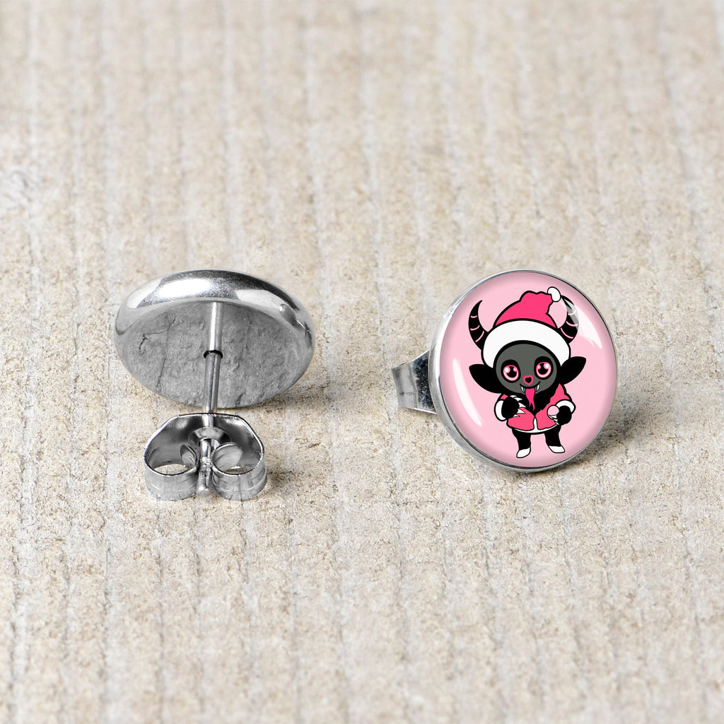 BodyCandy Krampus Cutie Christmas Holiday Stud Earrings by Onyx O — back view