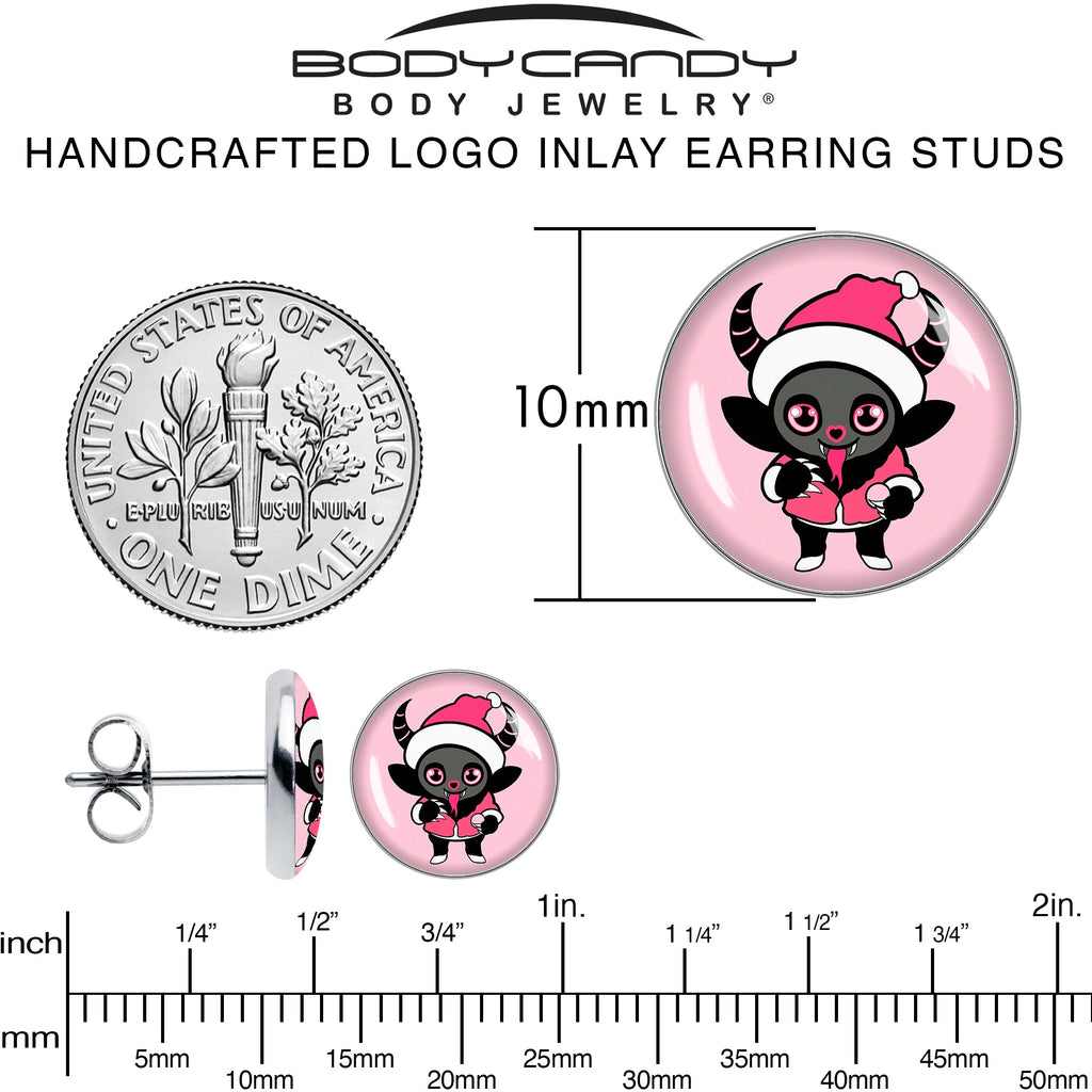 BodyCandy Krampus Cutie Christmas Holiday Stud Earrings by Onyx O — alternative angle