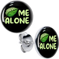BodyCandy Black Green Leaf Me Alone Stud Earrings by Onyx O — main product shot