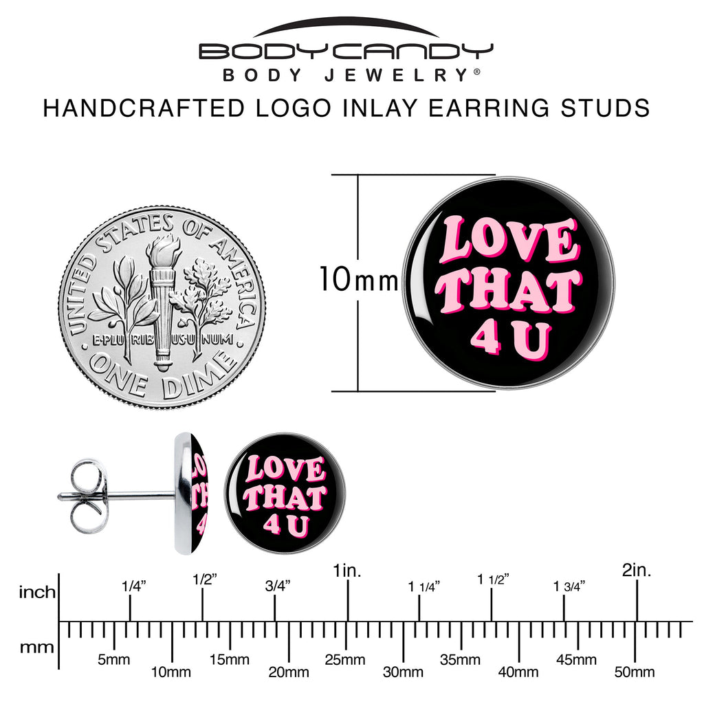 BodyCandy Love That 4 You Stud Earrings by Onyx O — alternative angle