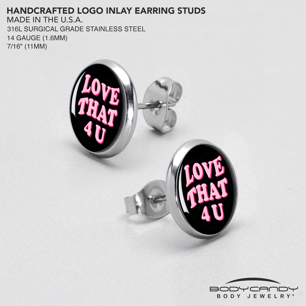 BodyCandy Love That 4 You Stud Earrings by Onyx O — in-use photo