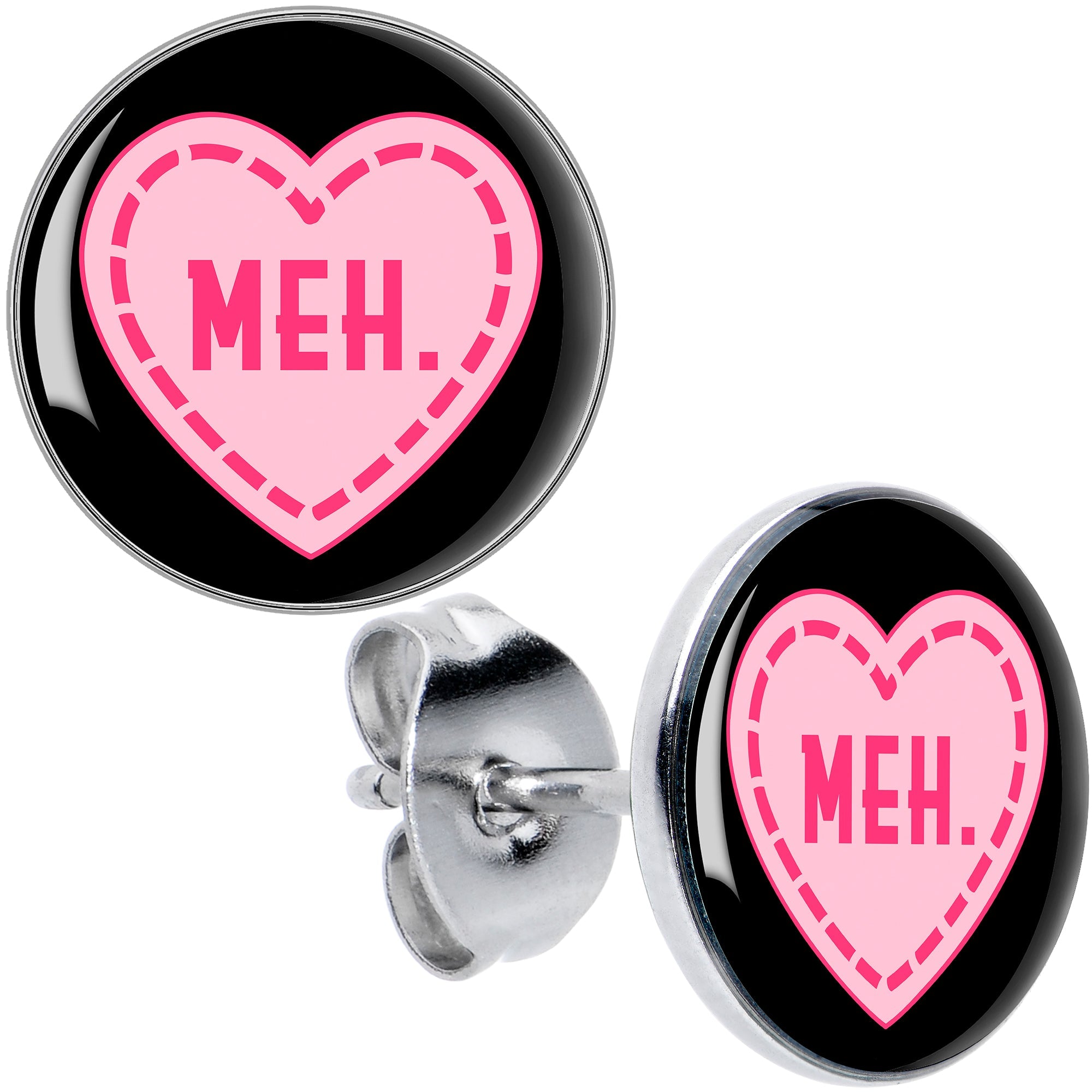 BodyCandy MEH Heart Stud Earrings by Onyx O — main product shot