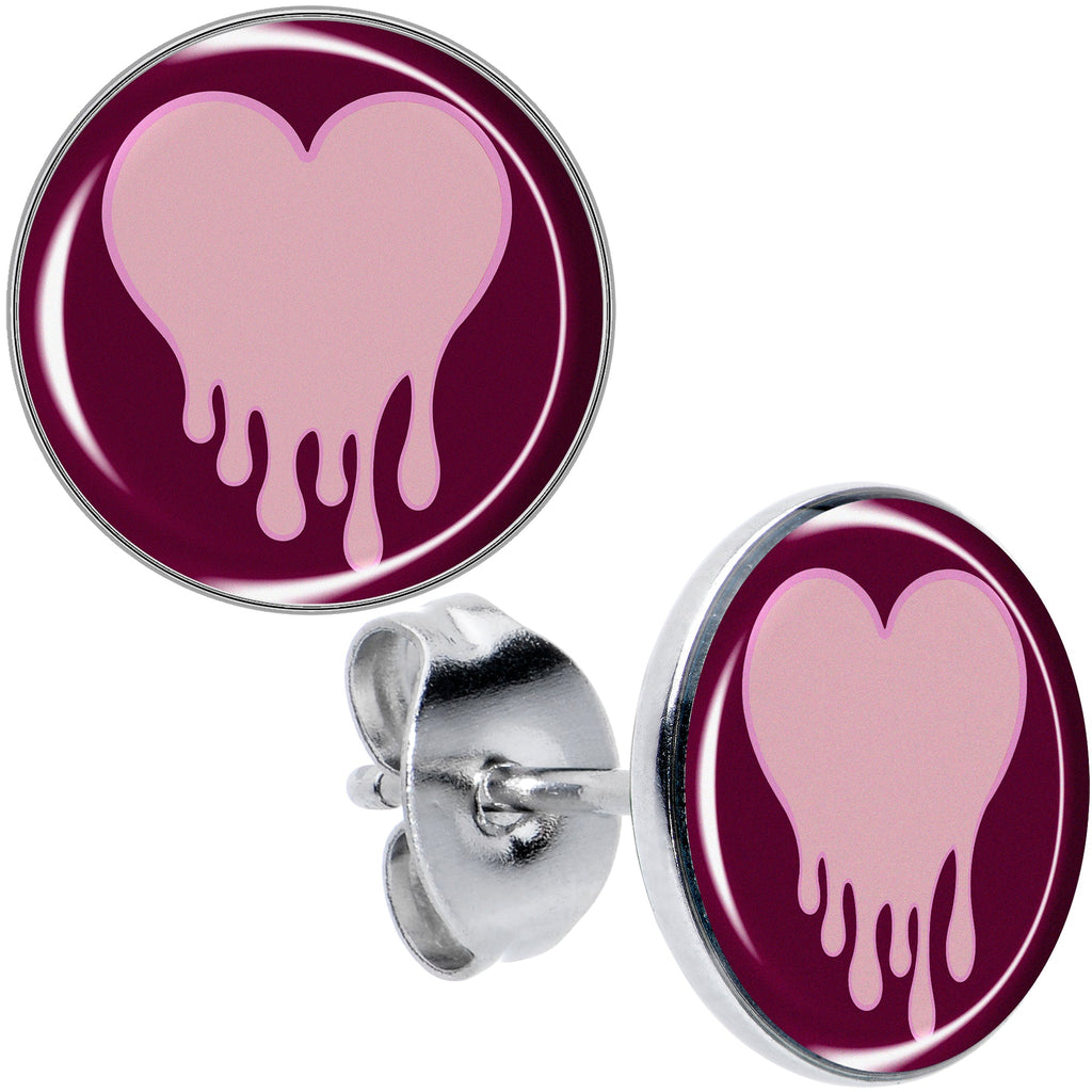 BodyCandy Pinkish Melting Heart Stud Earrings by Onyx O — main product shot