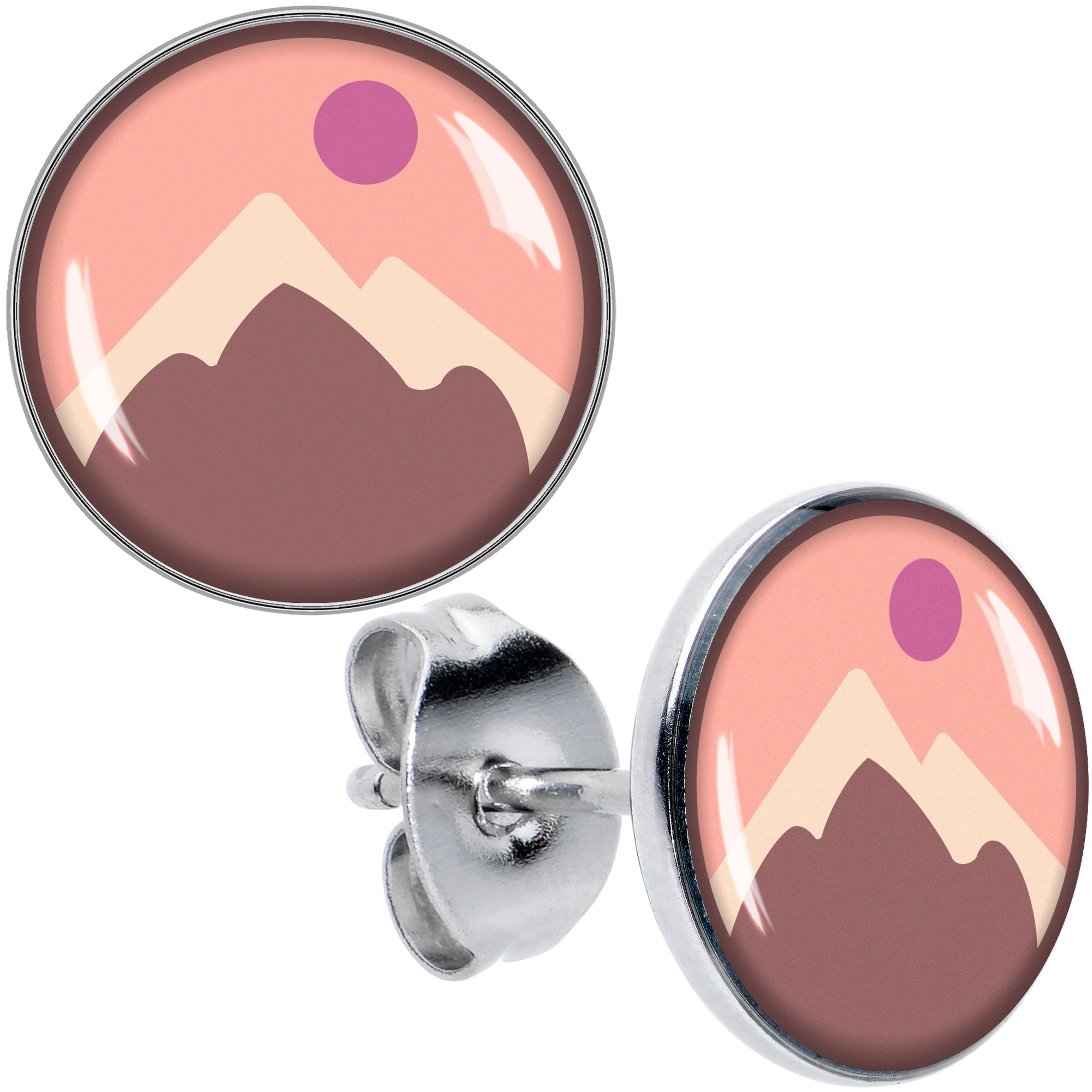 BodyCandy Mountain Sunrise Stud Earrings by Onyx O — main product shot