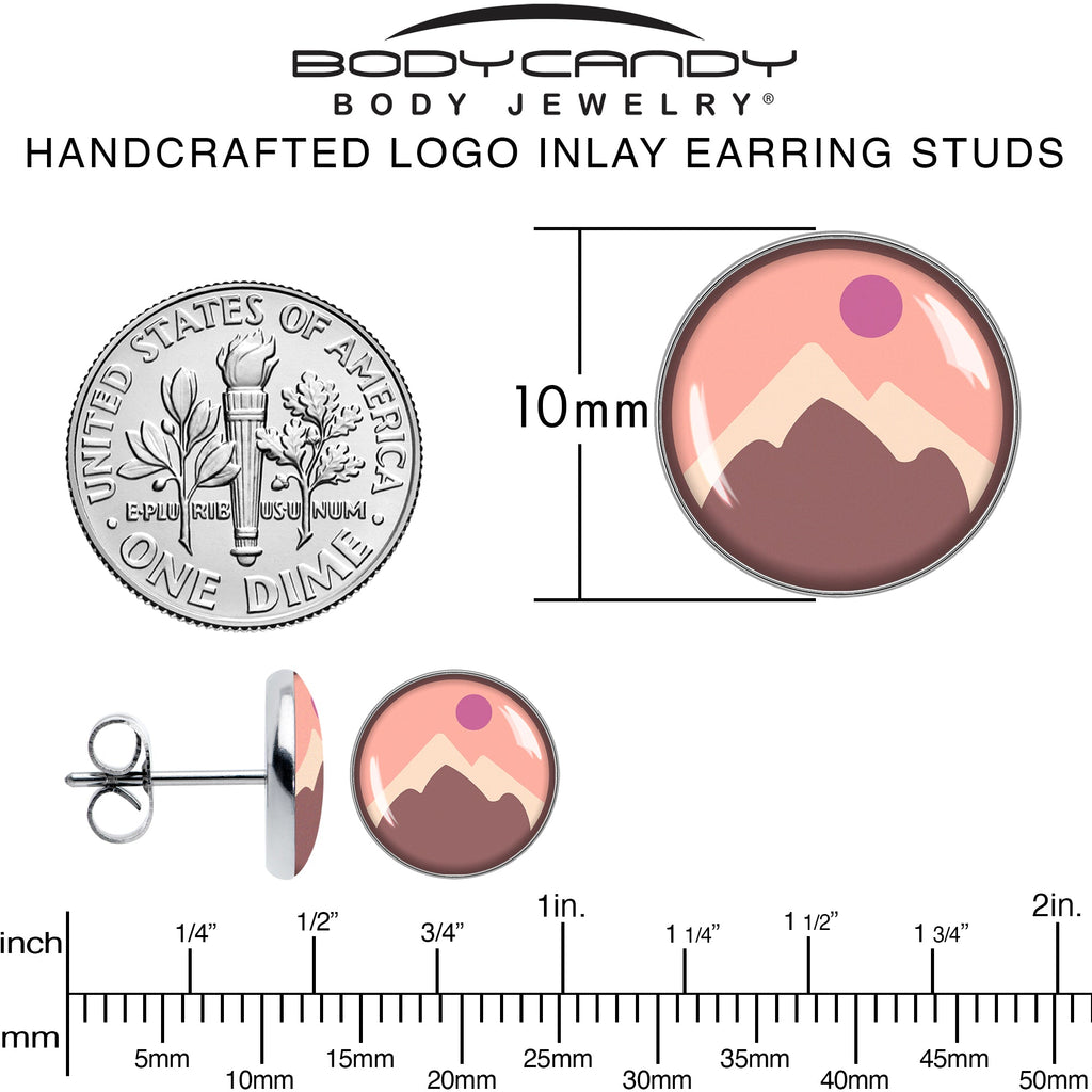 BodyCandy Mountain Sunrise Stud Earrings by Onyx O — alternative angle