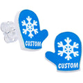 BodyCandy Custom Holiday Mittens Personalized Stud Earrings — side view
