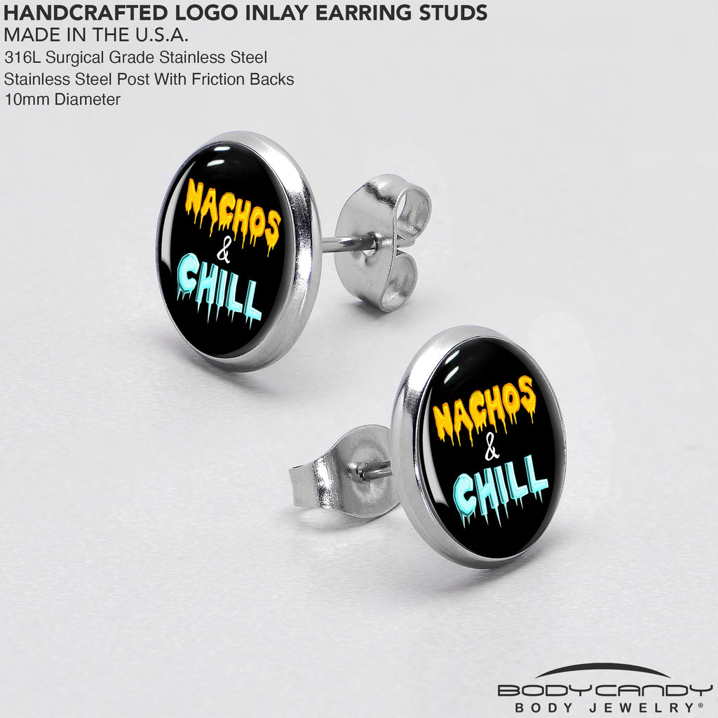 BodyCandy Nachos and Chill Stud Earrings by Onyx O — in-use photo
