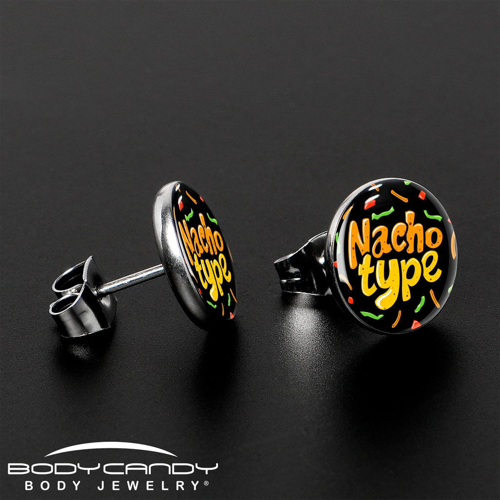 BodyCandy Nacho Type Stud Earrings by Onyx O — lifestyle context