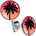 BodyCandy Red Sunset Palm Tree Stud Earrings by Onyx O — main product shot